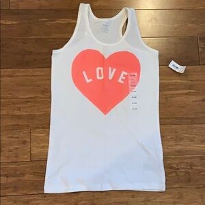 NEW OLD NAVY Girls White Graphic Tank sz XL 14